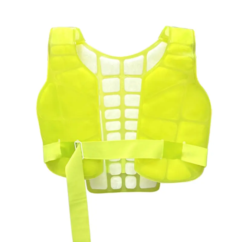 Transparent segmented PCM cooling vest with wraparound waist strap