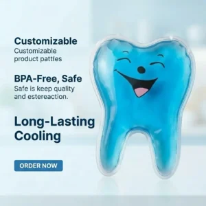 Wholesale Tooth Shaped Hot Cold Gel Ice Pack BPA-Free Dental Pain Relief Pad
