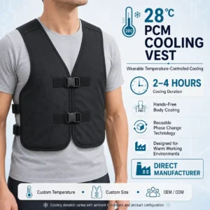 Wholesale Black PCM Cooling Vest 18℃ 24℃ 28℃ For Work Outdoor Sports