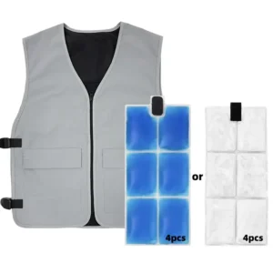 Wholesale Gray PCM Cooling Vest 3h 4PCS Ice Packs For Hot Work Outdoor