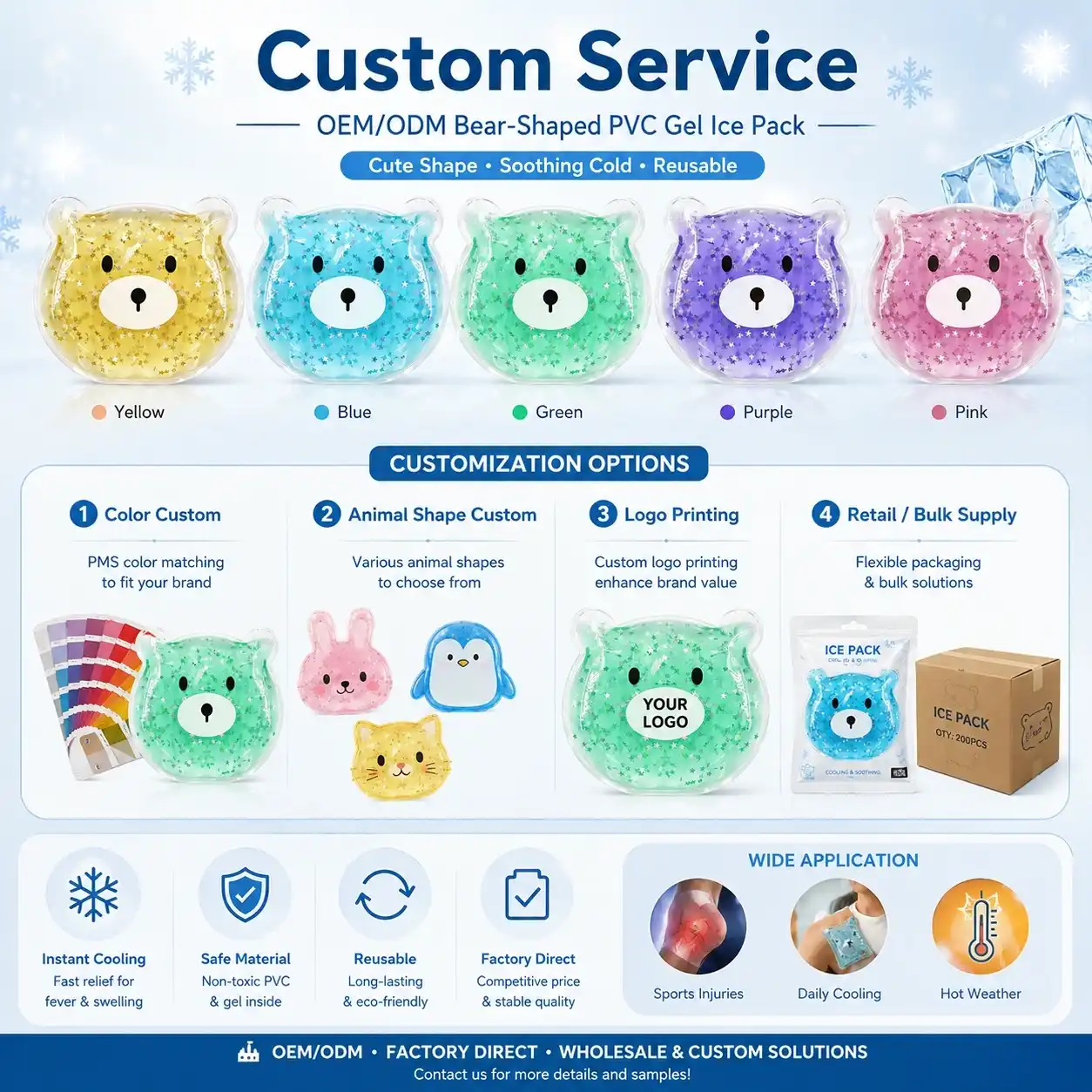 Wholesale Bear Shaped Gel Ice Pack Reusable Hot Cold Pain Relief Pack - Image 3