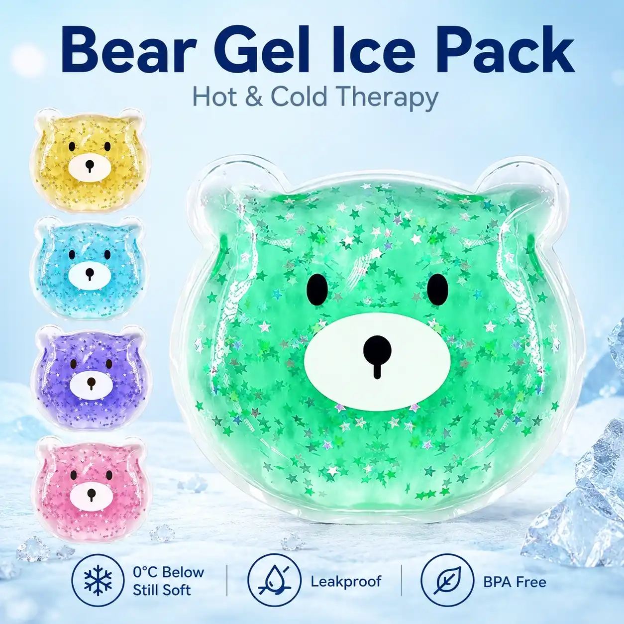 Wholesale Bear Shaped Gel Ice Pack Reusable Hot Cold Pain Relief Pack