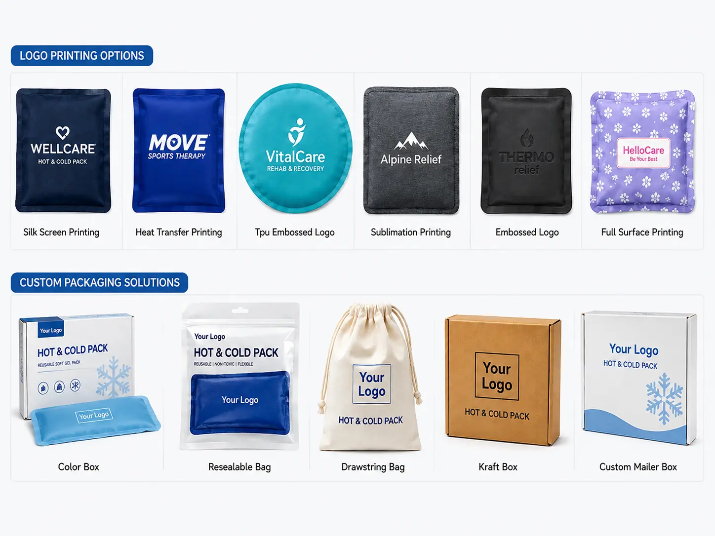 Custom cold pack printing and branding options