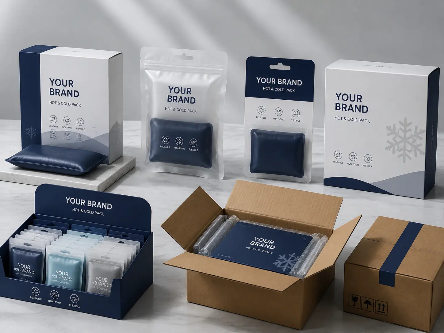 Custom cold pack packaging boxes, cards, and product instructions