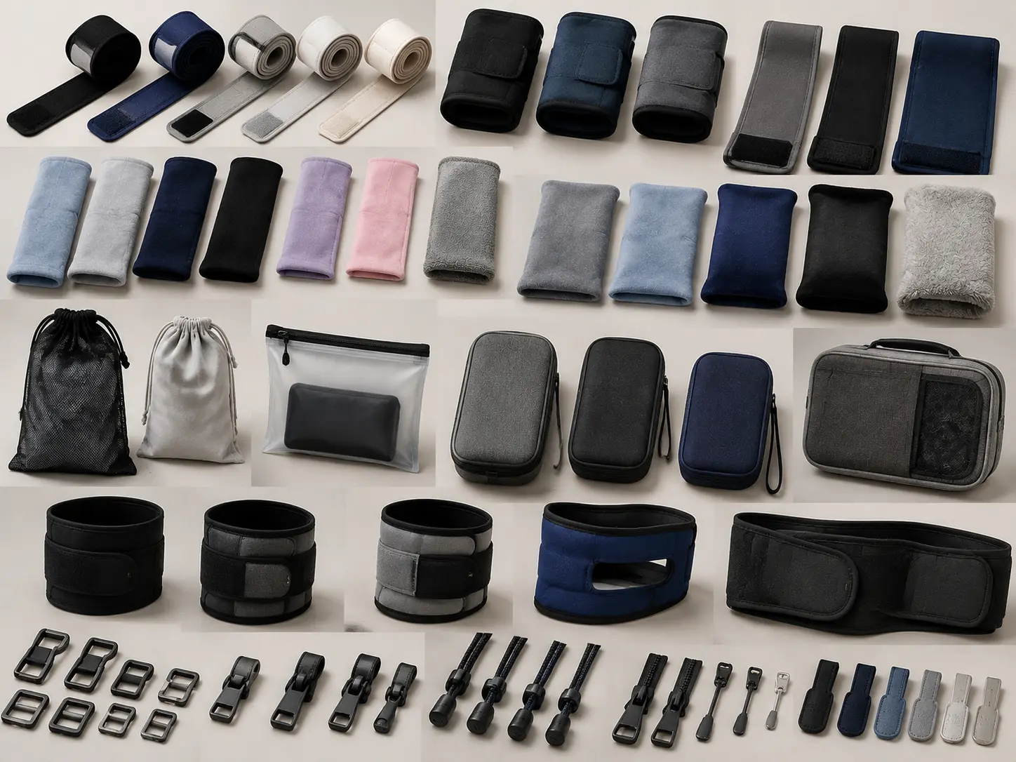 Custom cold pack accessories including straps, covers, and protective components