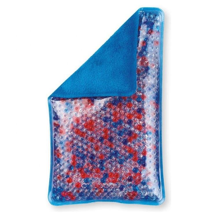 Gel-bead pack with blue fabric backing shown as another configuration