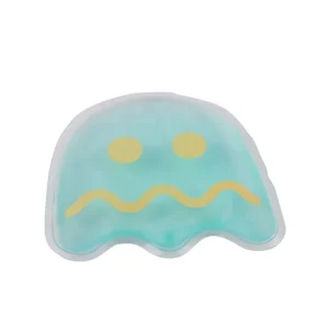 Translucent ghost-outline gel pack with yellow eyes and a wavy mouth design