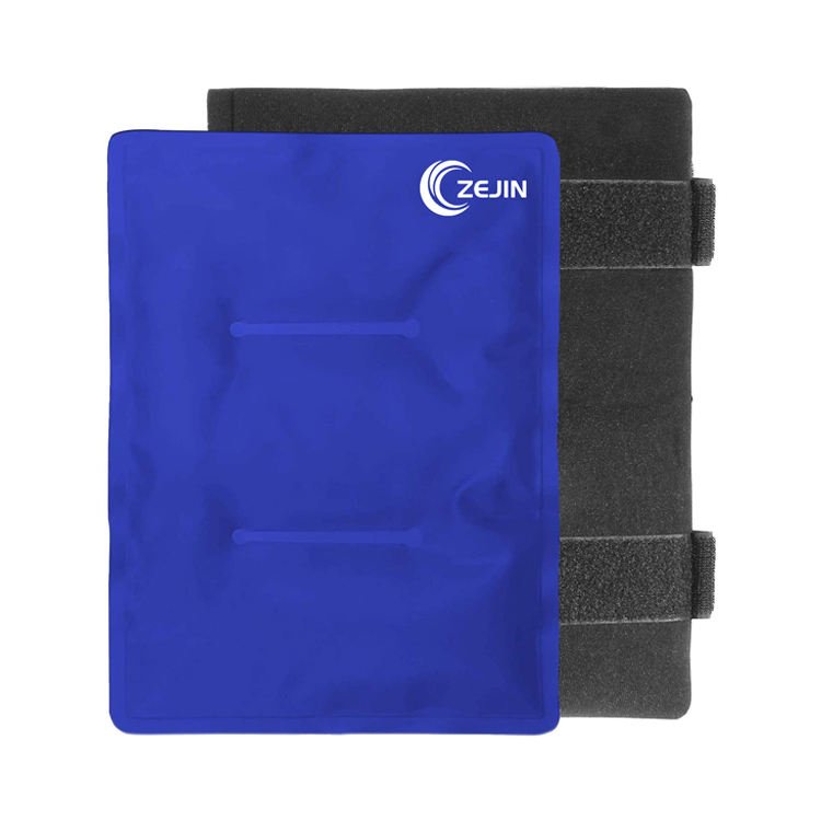 Blue rectangular gel panel with two internal weld bars and two fastening bands