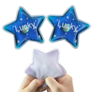 Five-point star heat packs with a visible activation disc