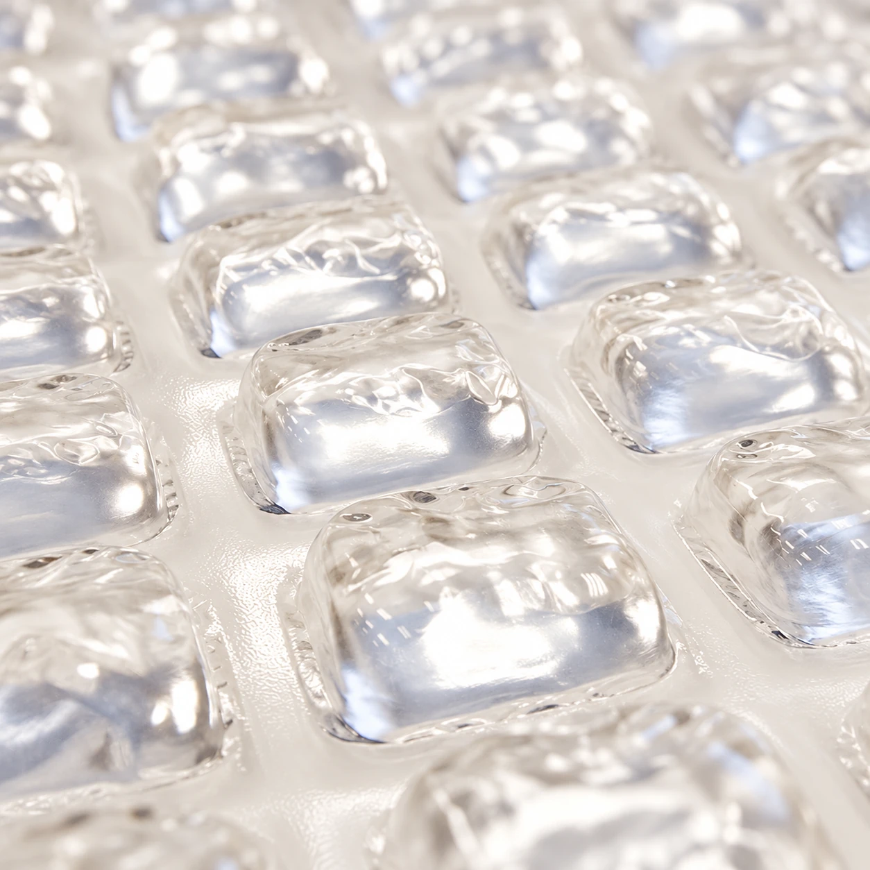 Close view of the sealed cells and flat channels between them