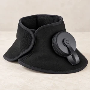 Black contoured refillable neck wrap with a large side fill cap